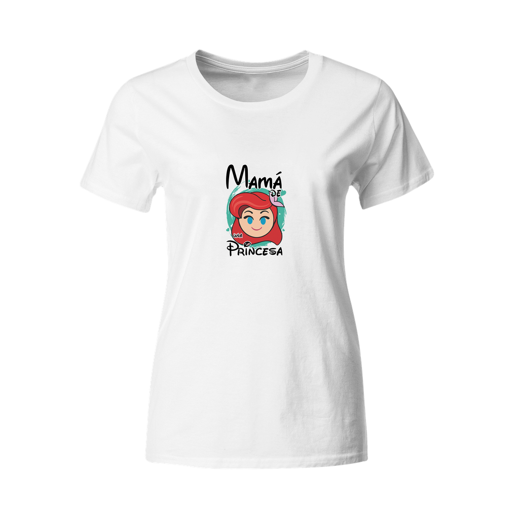 Playeras mamá e hijos:  Mamá de una princesa Sirenita. DM666