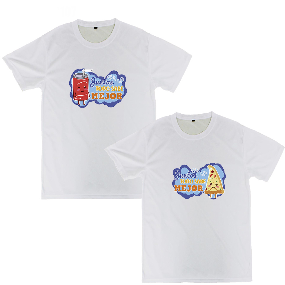 Playeras parejas:  Juntos todo sabe mejor.(1/2)