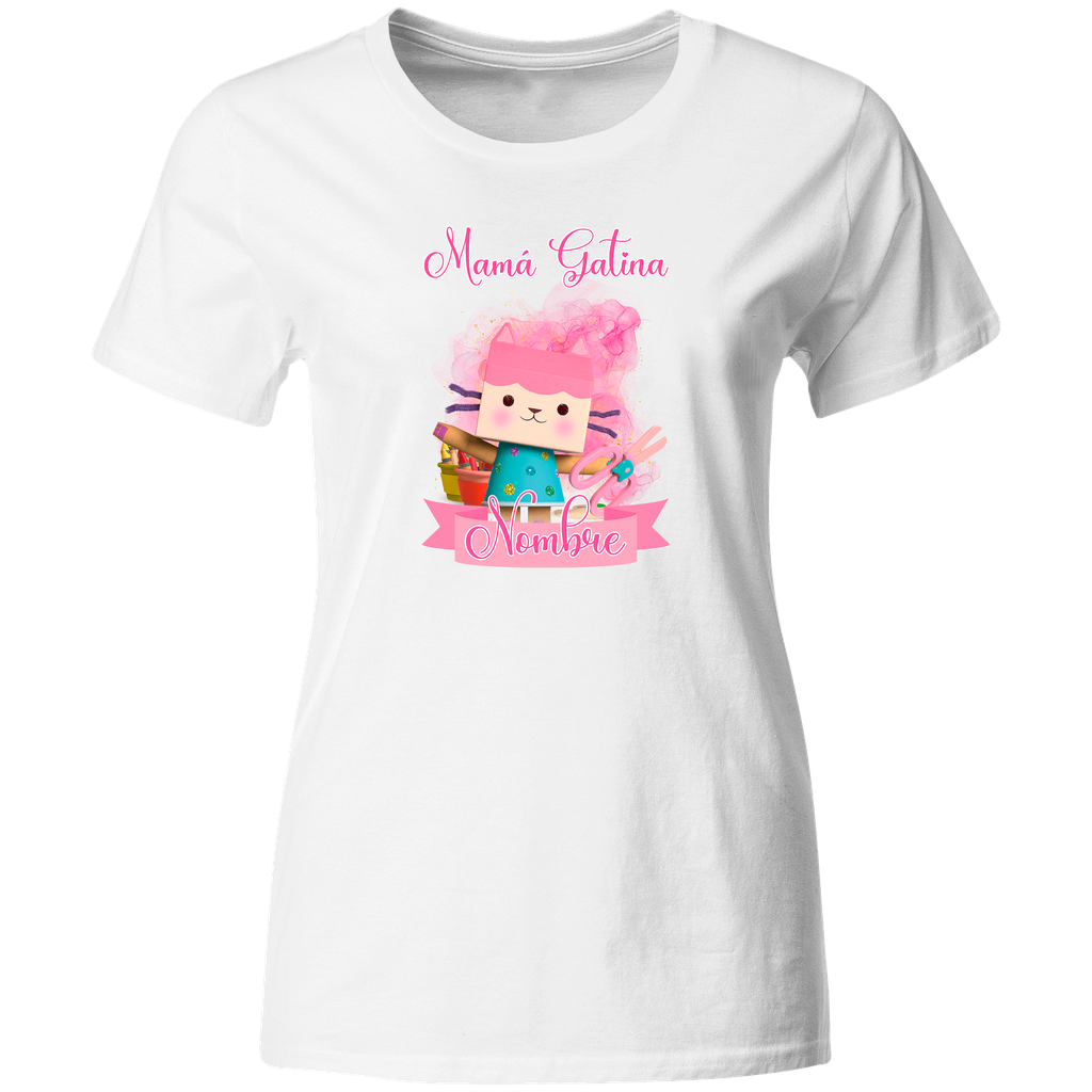 Playera Personalizada Cumpleaños Pc37. Fiesta mamá gatina