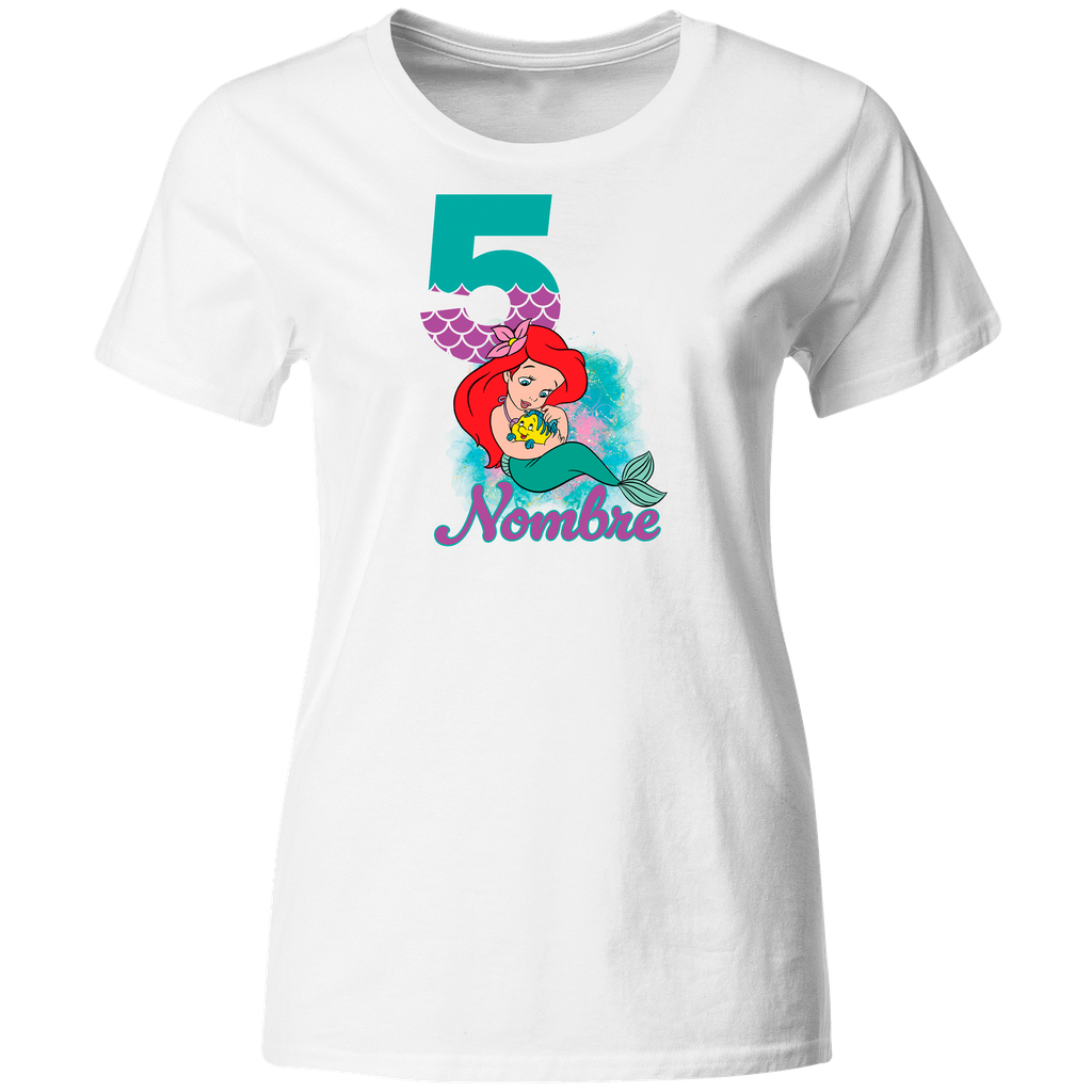 Playera Personalizada Cumpleaños Pc45. Mermaid Sirenita
