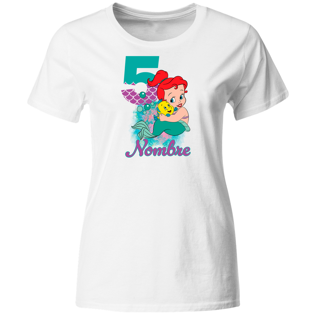 Playera Personalizada Cumpleaños Pc46. Mermaid Sirenita