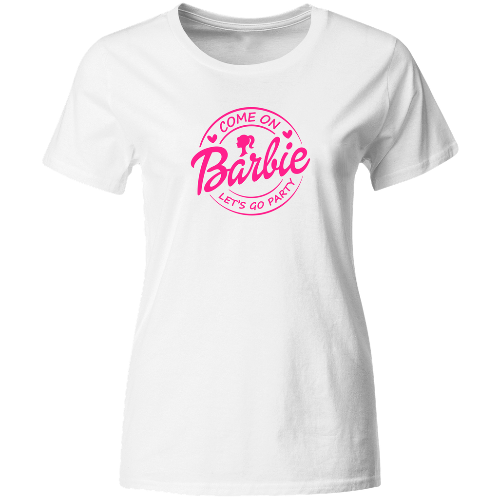 Playera Individual Lk636. Barbie, Silueta, Muñeca, estampada