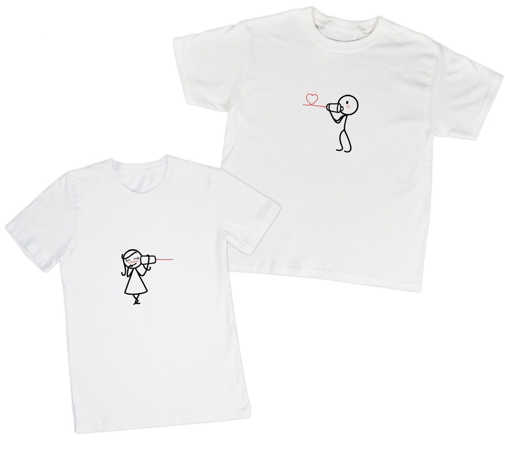 Playeras parejas:  Monitos, teléfono del amor.(1/2)