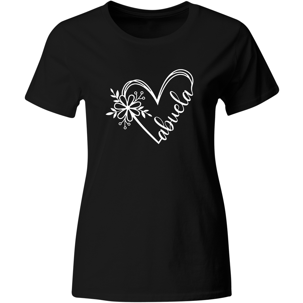 Playera Color fdda2. corazon abuela dia del abuelo