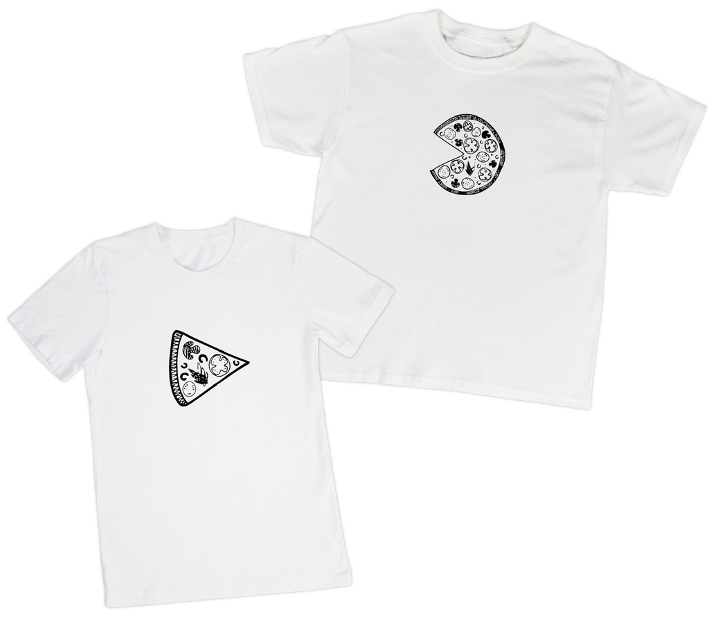 Playeras parejas:  Pizza. (1/2)