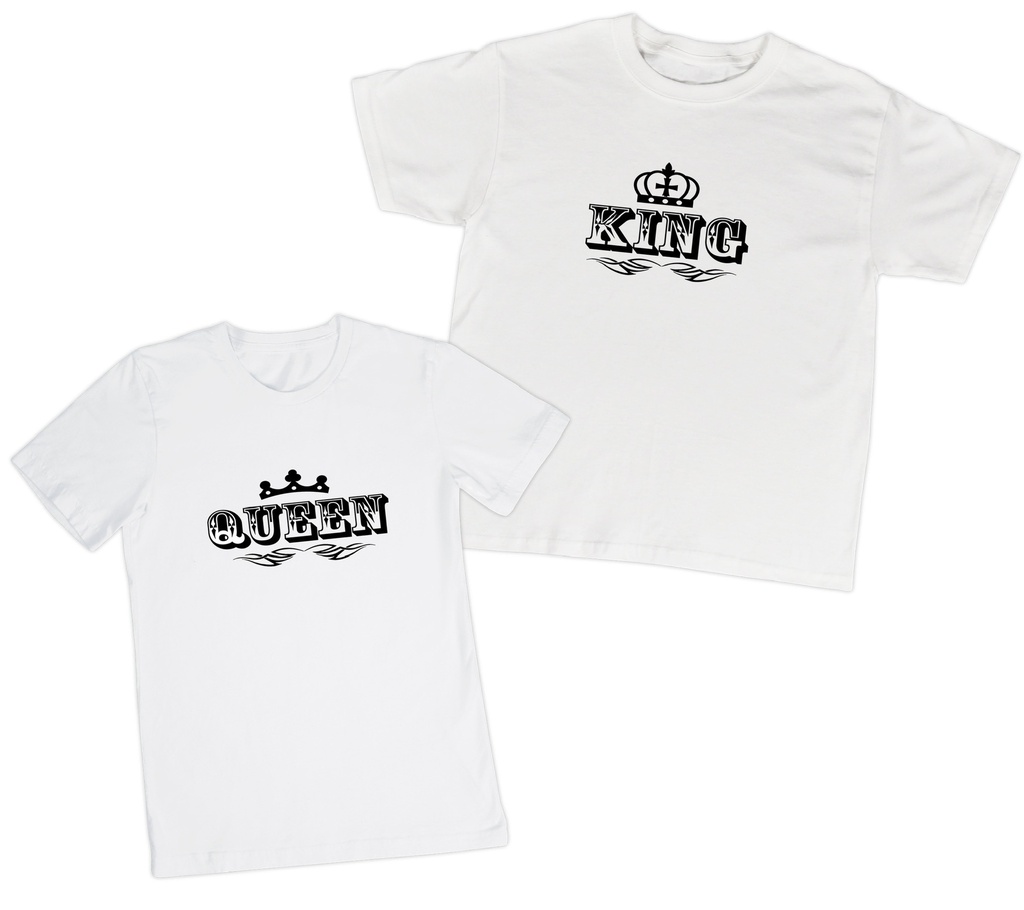 Playeras parejas:  Queen & King. (1/2)