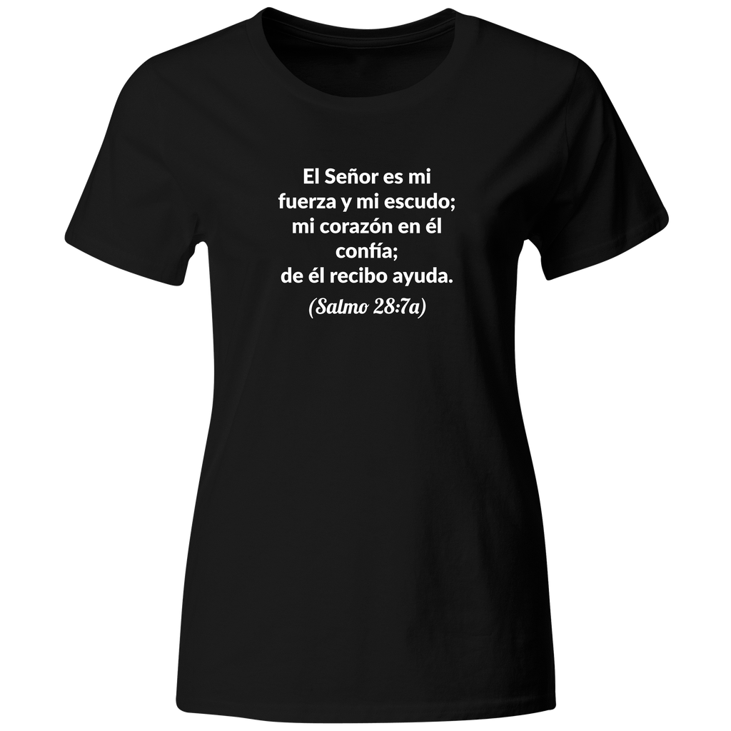 Playera Color Ic55. Frase Cristiana Religiosa: Salmo 28:7