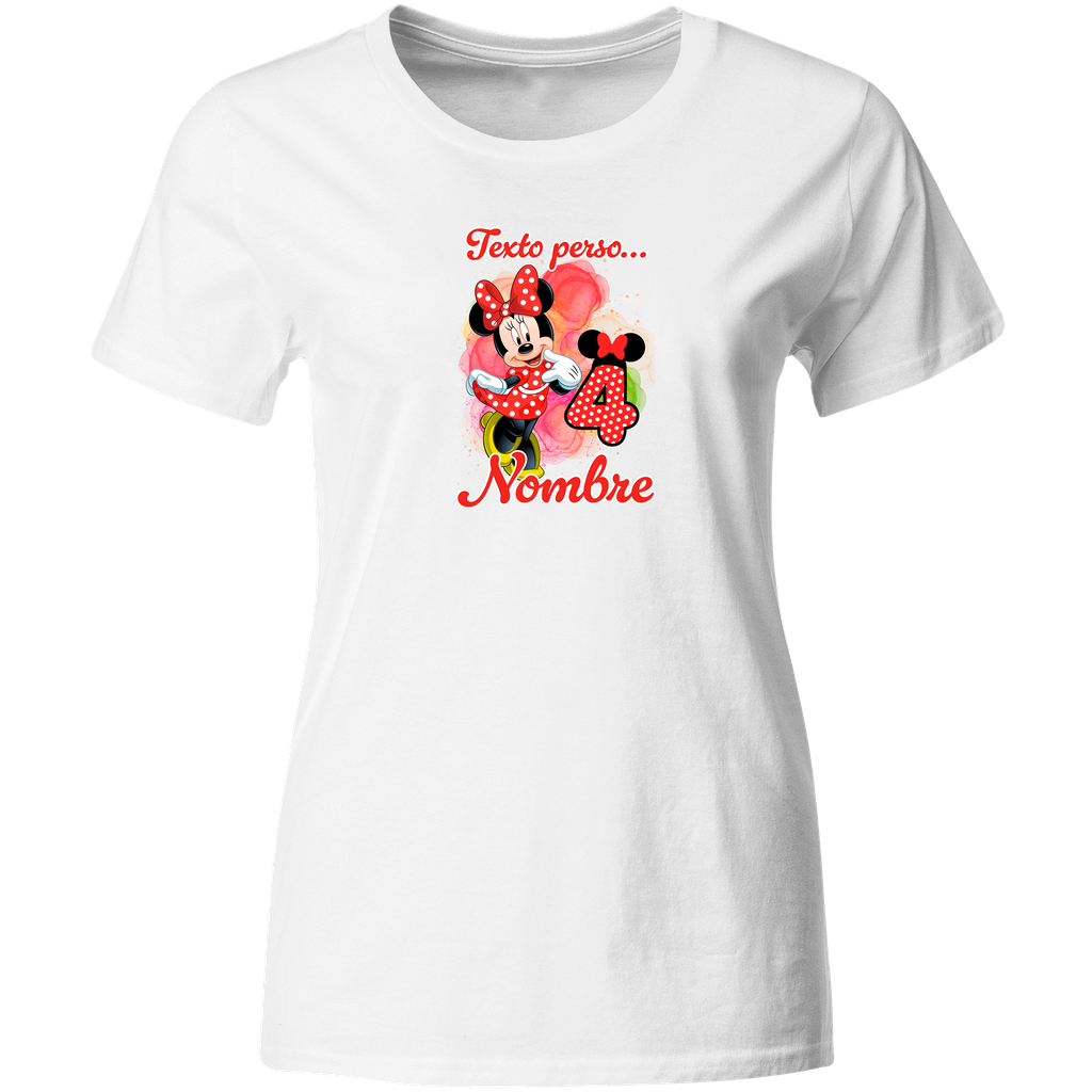 Playera Personalizada Cumpleaños Pc68. Minnie Mouse roja