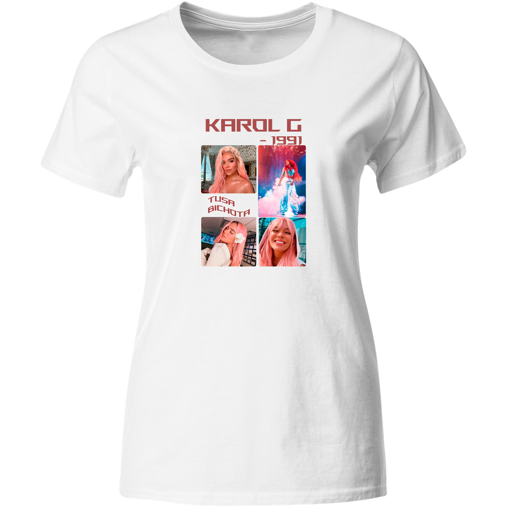 Playera Individual Lk683. KarolG Moda urbana Reguetón bichota, tusa. 