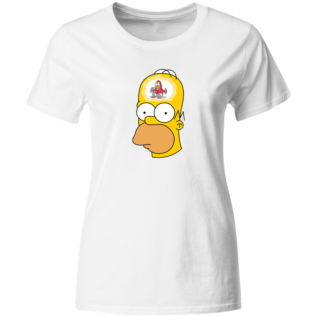 Playera Individual Lk700. homero pensando mono con platos 