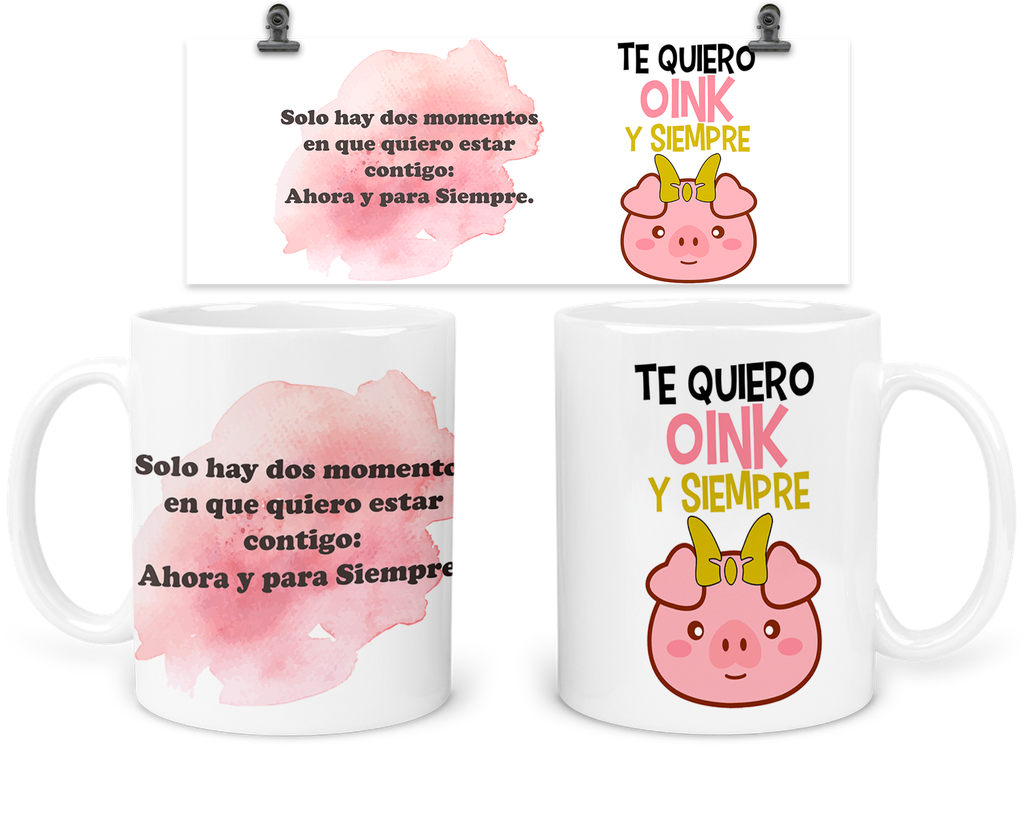 Taza 11 Oz Tapp4. Dúo De Tazas Aniversario: cerditos oink