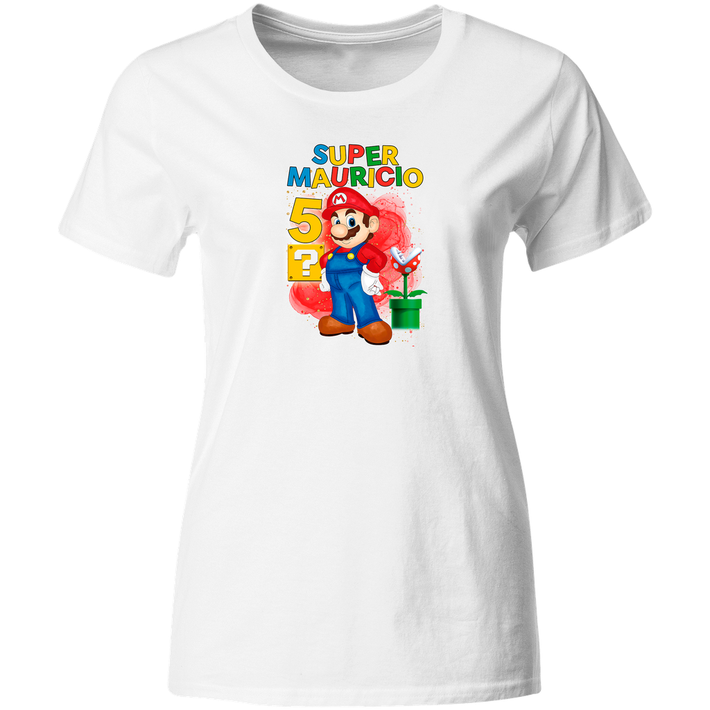 Playera Personalizada Cumpleaños Pc75. Mario Gamer
