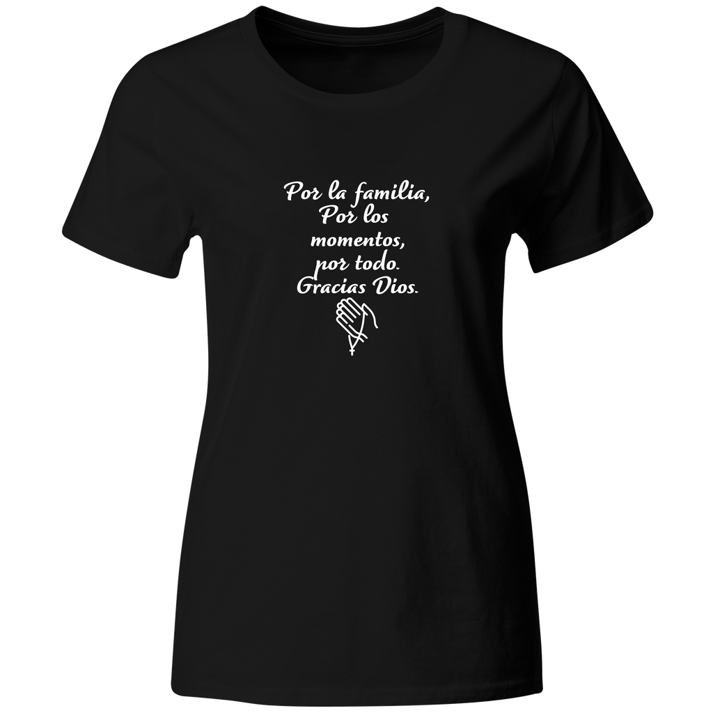 Playera Color Rg36 Religiosa. Frase: Gracias Dios. Familia 