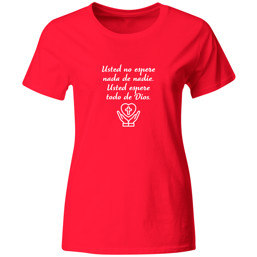 Playera Color Rg41 Religiosa. Frase: Espere todo de Dios.