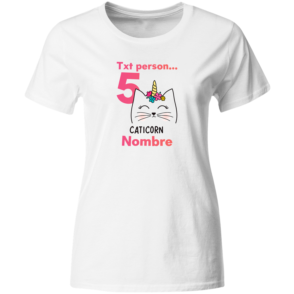 Playera Personalizada Cumpleaños Pc82. Gato unicornio fiesta