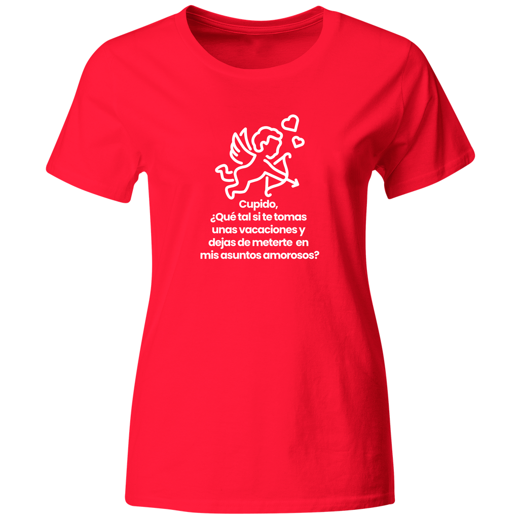 Playera Lsv4. Frase Meme Valentin. Cupido... tomas unas vacaciones