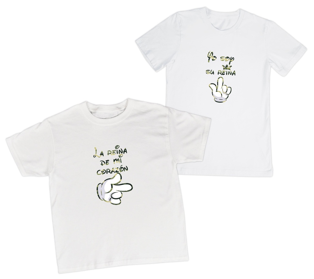 Playeras parejas:  La reina de mi corazón. (1/2)