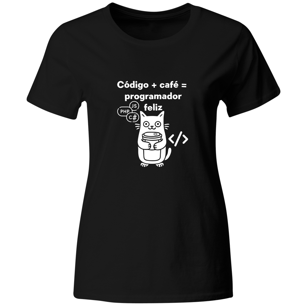 Playera Color Ic93. meme: Codigo + café = programador feliz