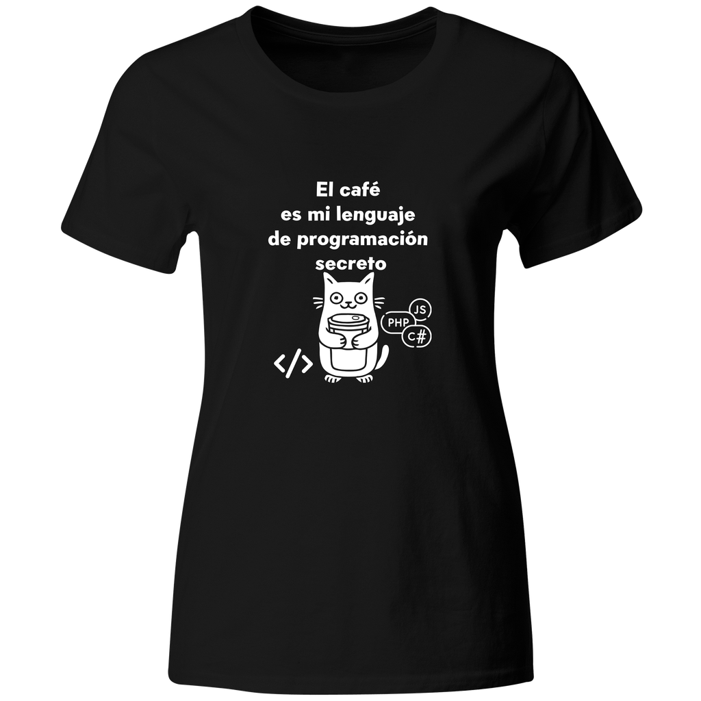 Playera Color Ic95. Meme: El cafe es mi lenguaje de programacion secreto