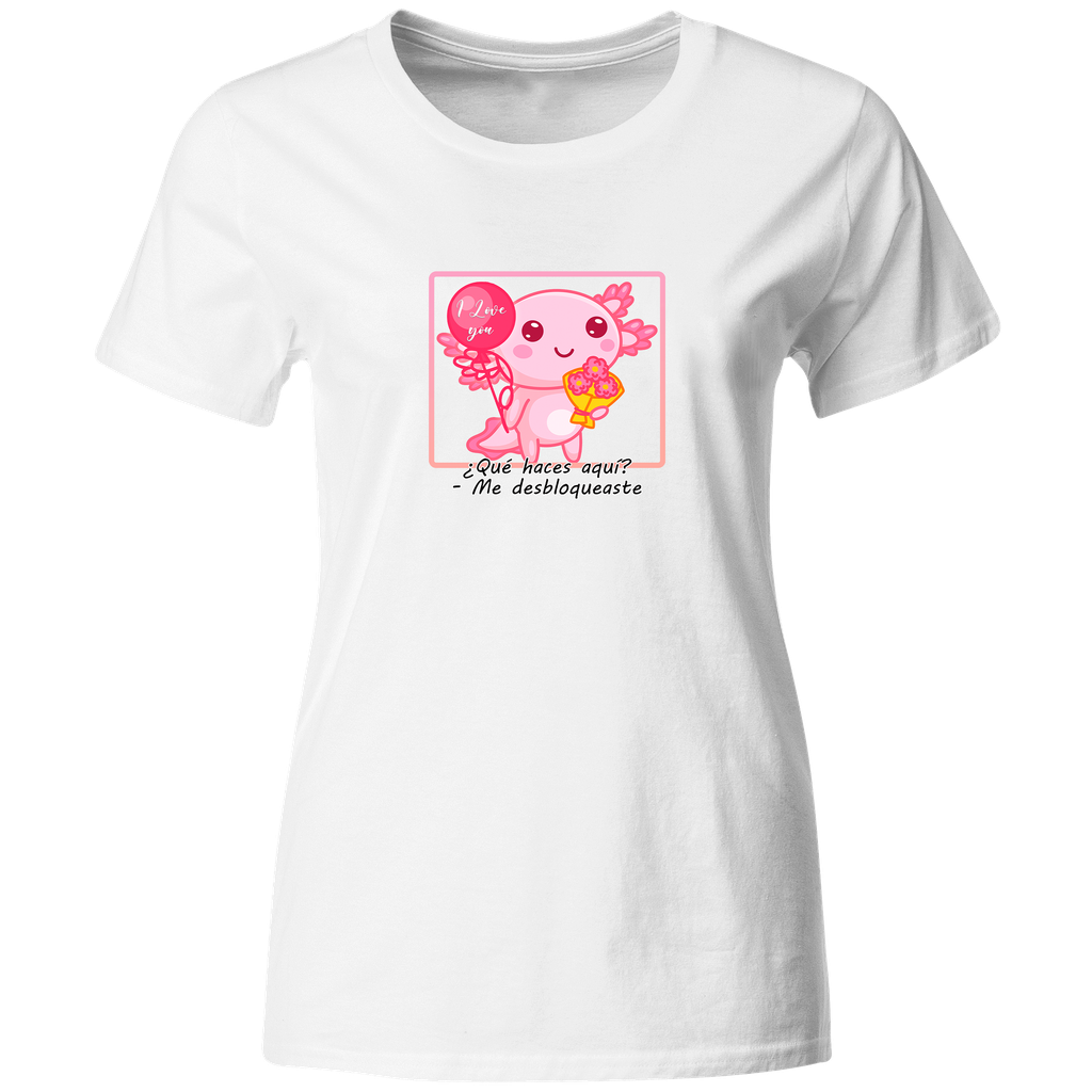 Playera Parejas Lsv38. Ajolote meme: que haces aqui? -Me desbloqueaste 