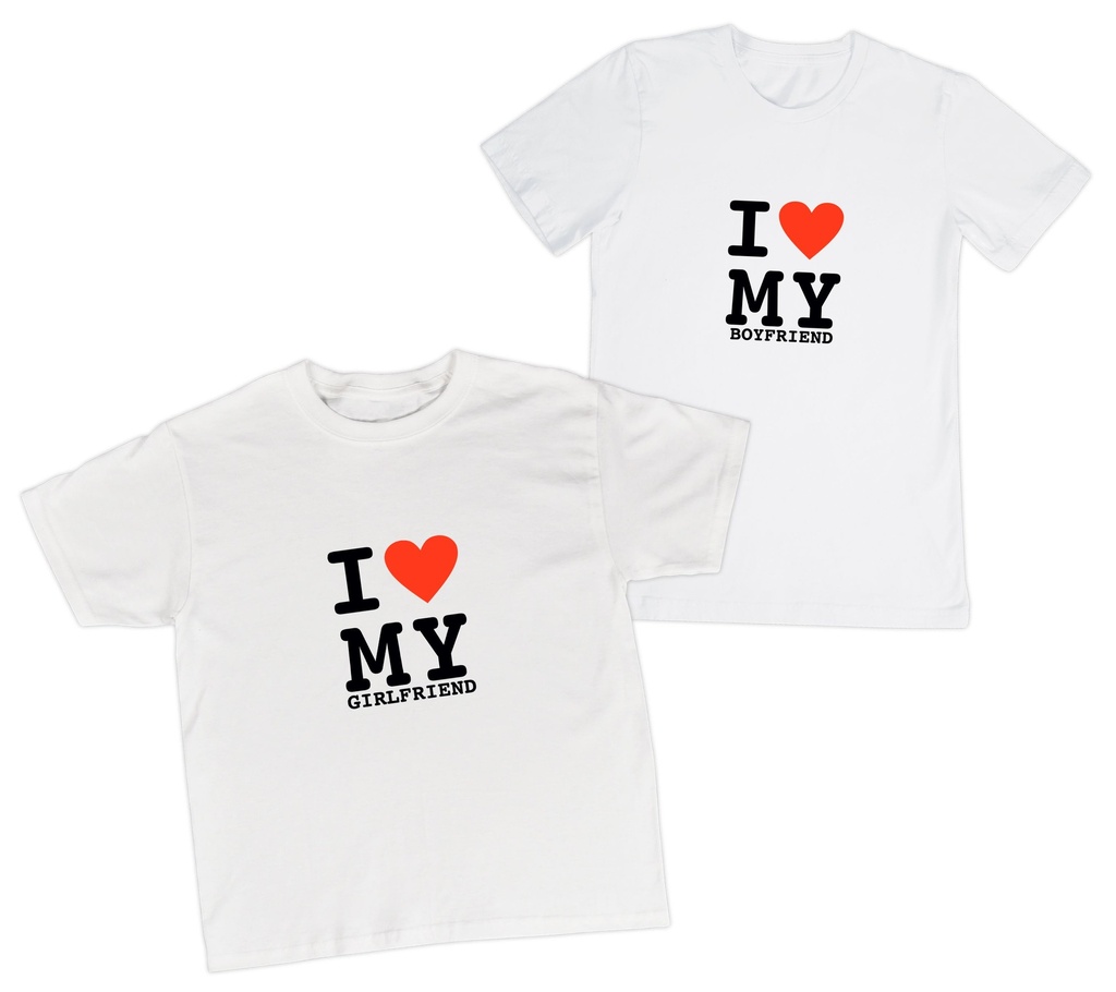 Playeras parejas:  I LOVE MY GIRLFRIEND. (1/2)