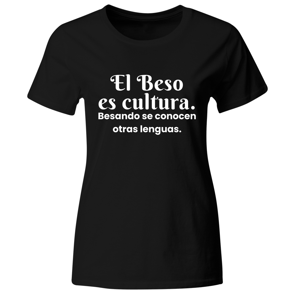 Playera Color Ic126. Frase meme: El beso es cultura