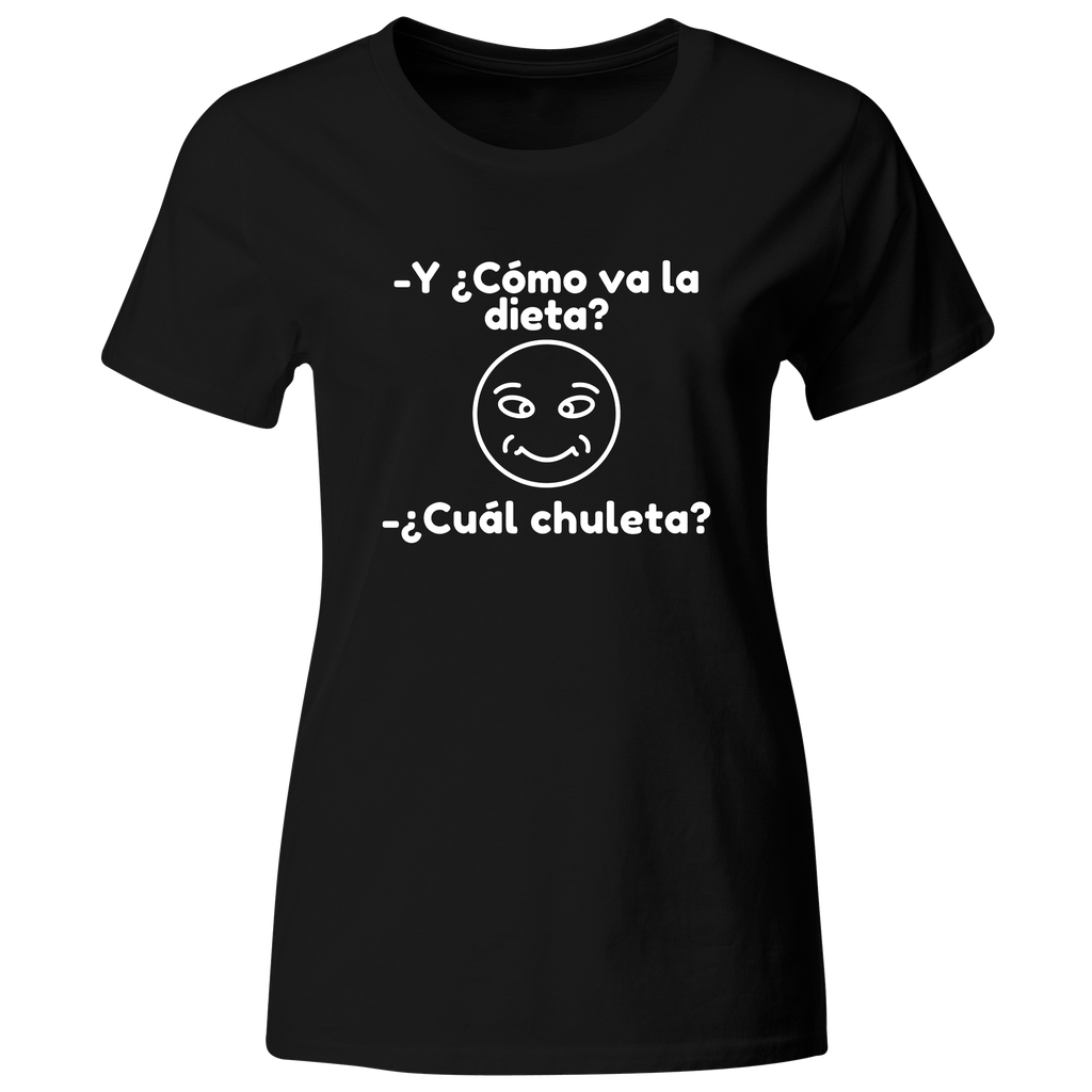 Playera Color Ic135. Frase Meme: Dieta? Cual chuleta? fitness
