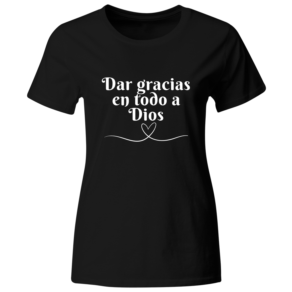 Playera Rg47 Religiosa. Frase: Dar gracias en todo a Dios