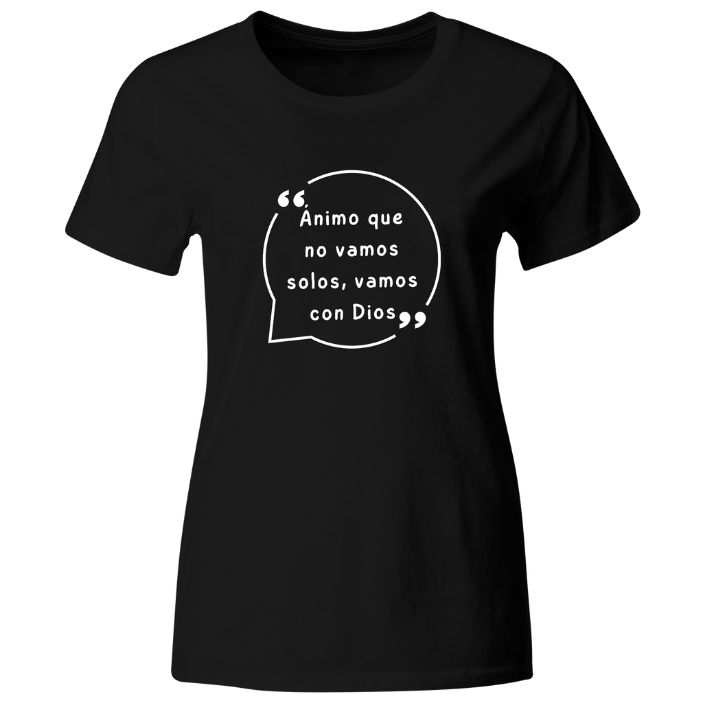 Playera Rg48 Religiosa. Frase: No vamos solos vamos con dios