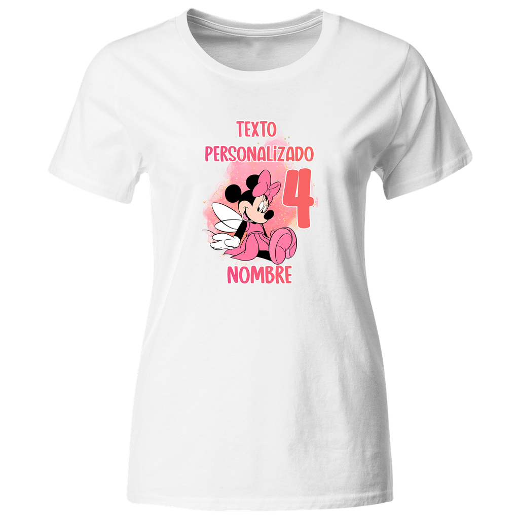 Playera Personalizada Cumpleaños Pc95. Mimi Minnie Rosa Mickey Ratoncita 