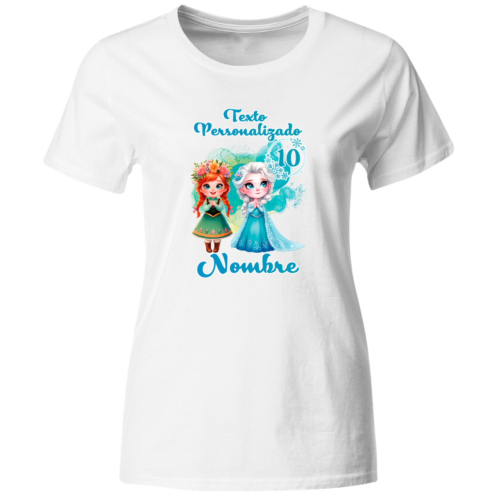 Playera Personalizada Cumpleaños Pc113. Princesa Anna y Elsa. Frozzen