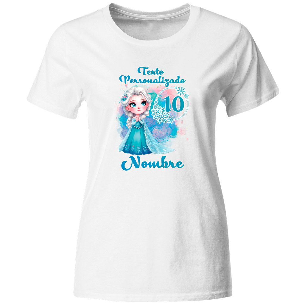 Playera Personalizada Cumpleaños Pc114. Princesa de hielo Elsa. Frozzen