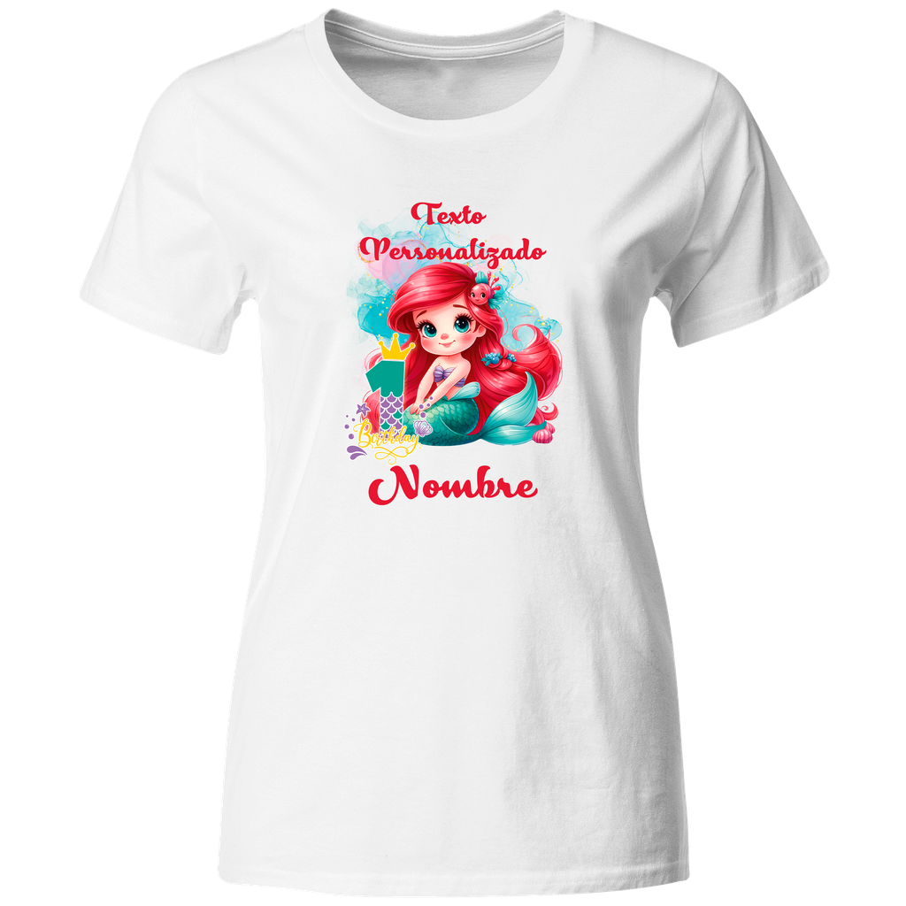 Playera Personalizada Cumpleaños Pc115. Princesa sirena sirenita mermaid.