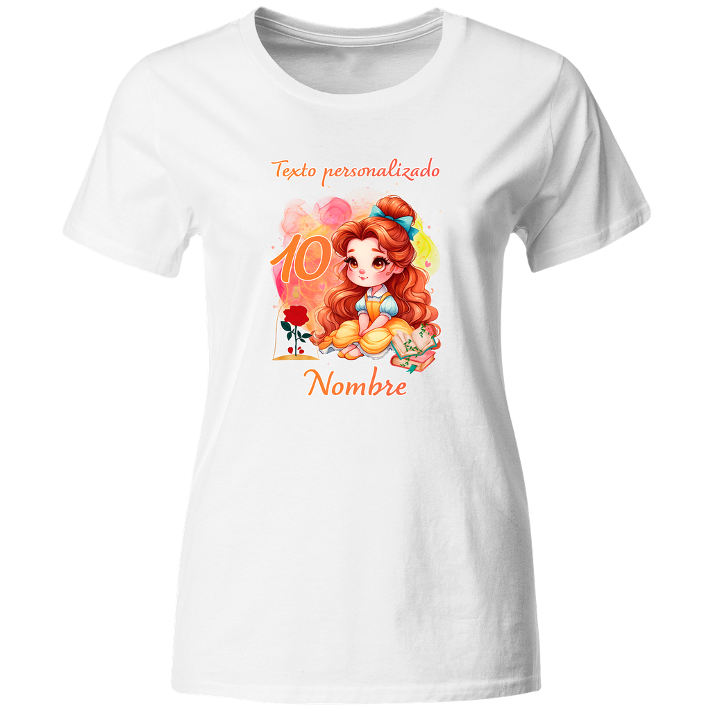 Playera Personalizada Cumpleaños Pc117. Princesa Bella Belle