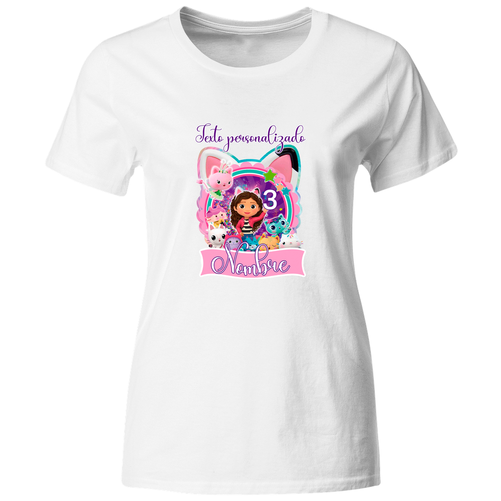 Playera Personalizada Cumpleaños Pc120. Gabby gatitos casa de muñecas