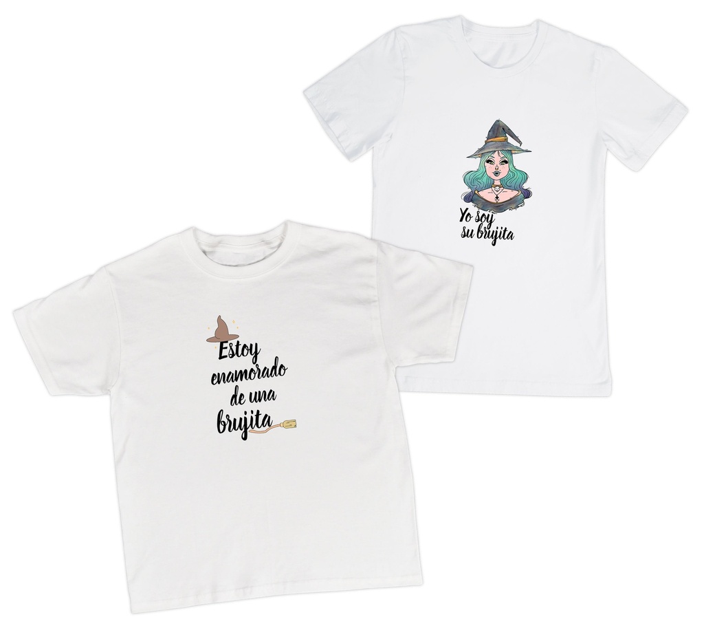 Playeras parejas:  Estoy enamorado de una brujita. (1/2)