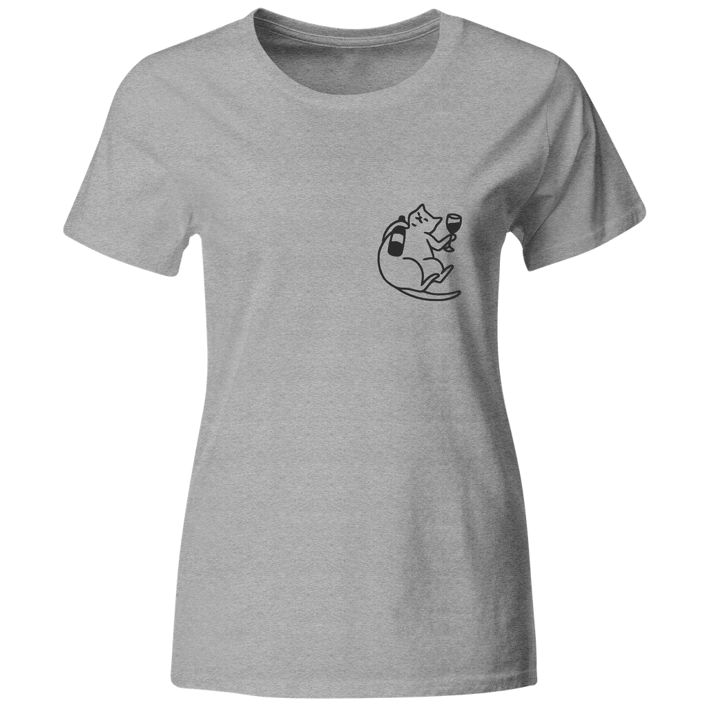 Playera Bordada Lc59. Gato ebrio borracho vino wine.