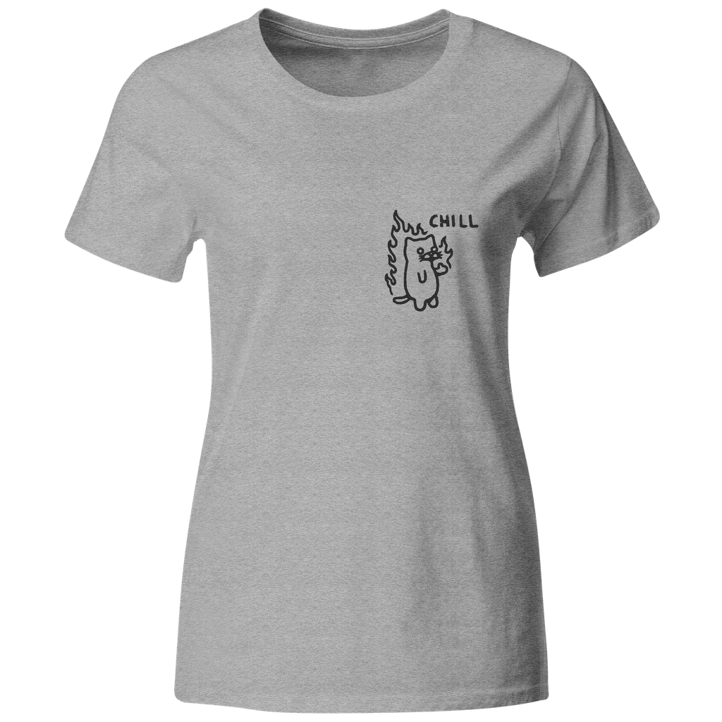 Playera Bordada Lc65. Anime, Meme gato chill 
