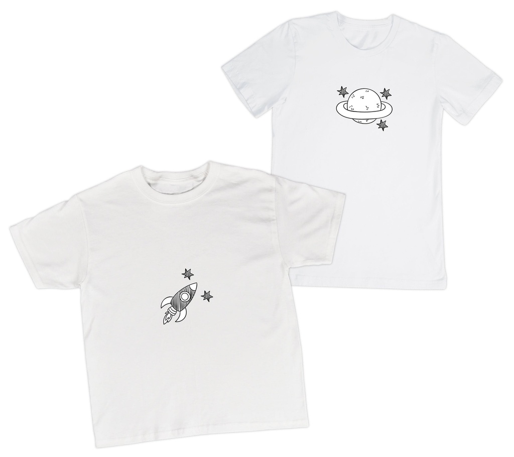 Playeras parejas:  Luna & cohete. (1/2)