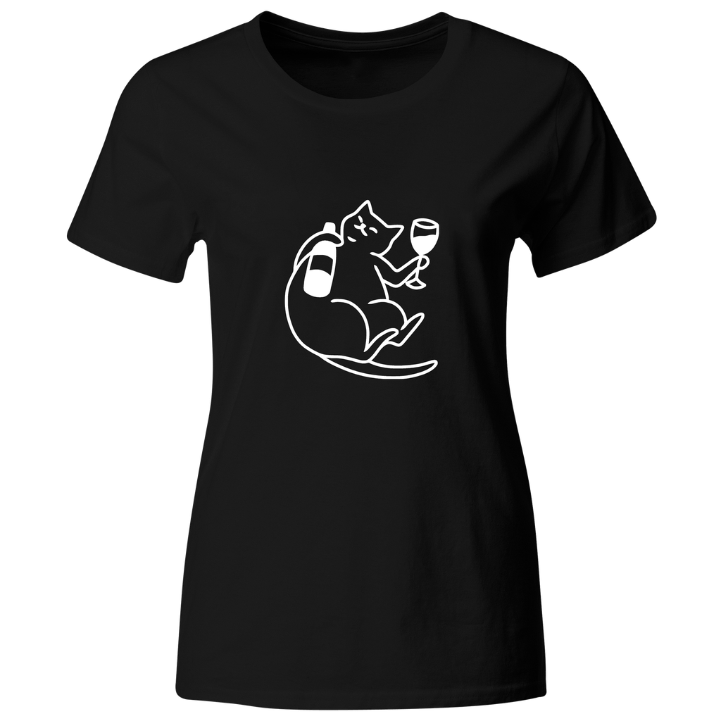 Playera Color Ic155. Meme Anime gato vino wine borracho ebrio