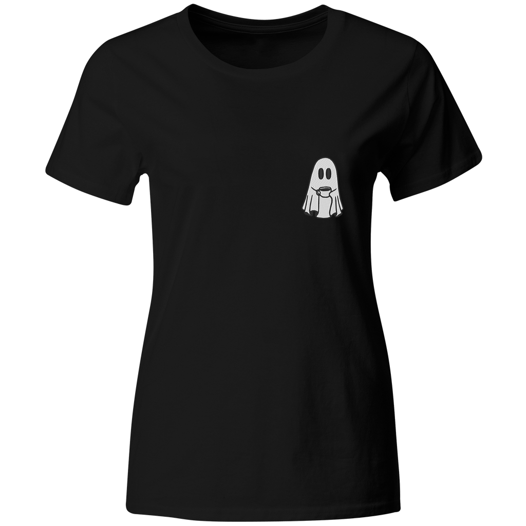 Playera Bordada Lc70. Anime Meme Fantasma Cafe Coffee 