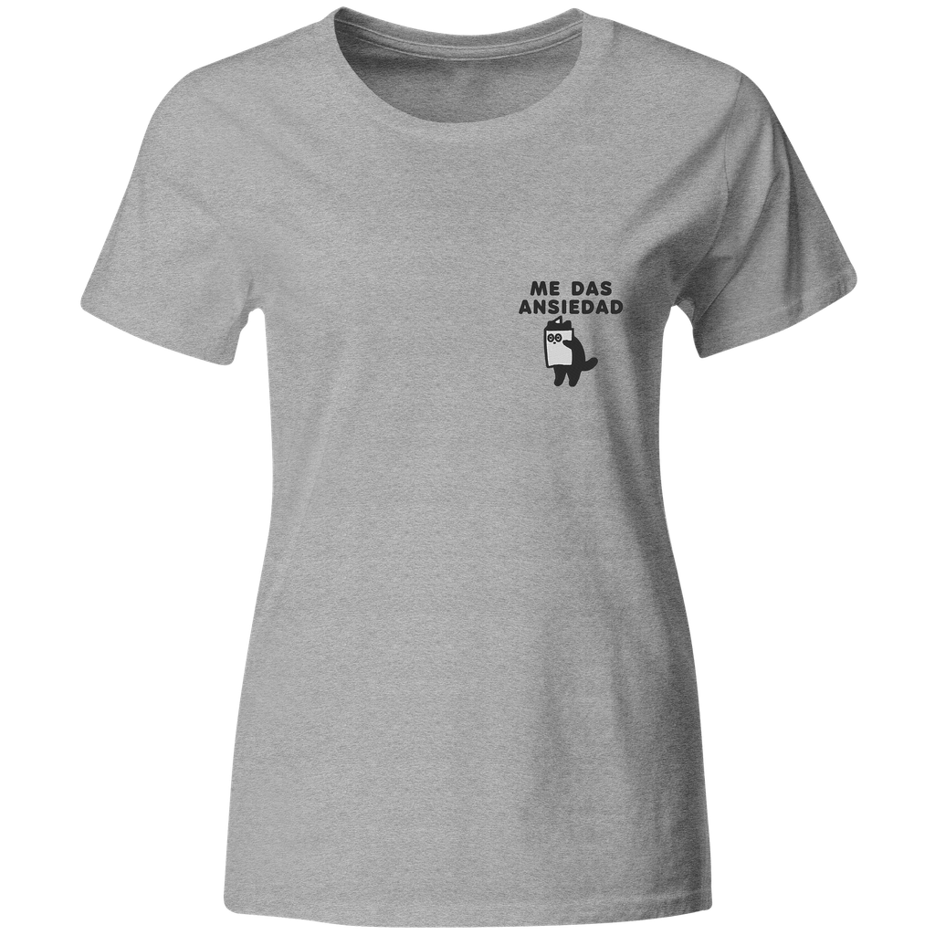 Playera Bordada Lc73. Anime Meme frase gato me das ansiedad 