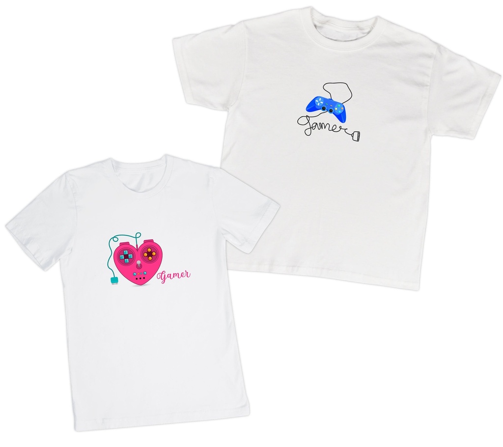 Playeras parejas:  Controles gamer. (1/2)