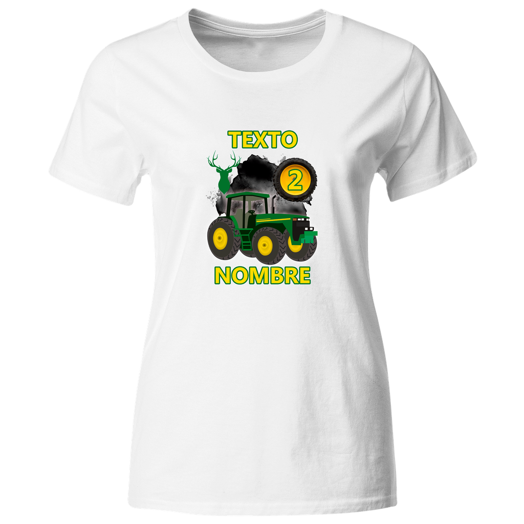 Playera Personalizada Cumpleaños Pc126. Tractor verde John 