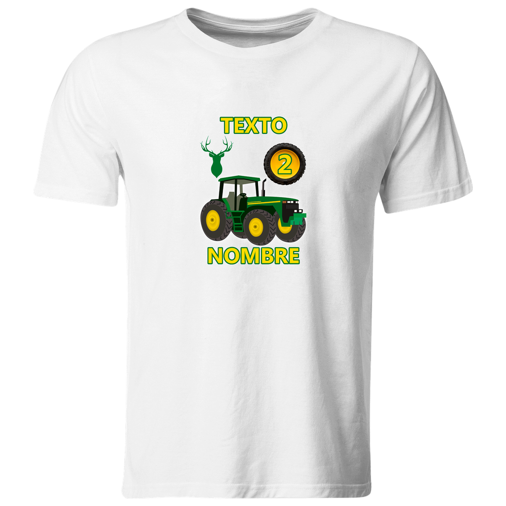 Playera Personalizada Cumpleaños Pc126. Tractor verde John 