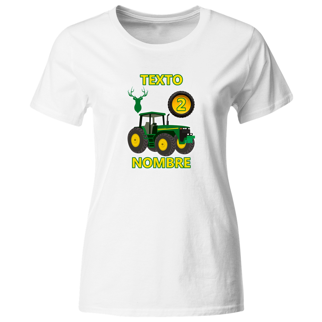 Playera Personalizada Cumpleaños Pc126. Tractor verde John 