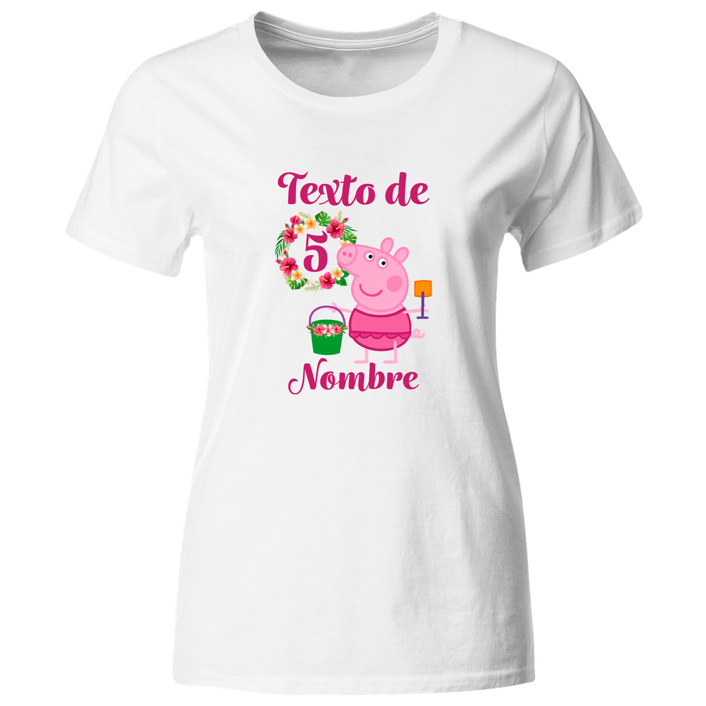 Playera Personalizada Cumpleaños Pc132. Peppa playa cerdita