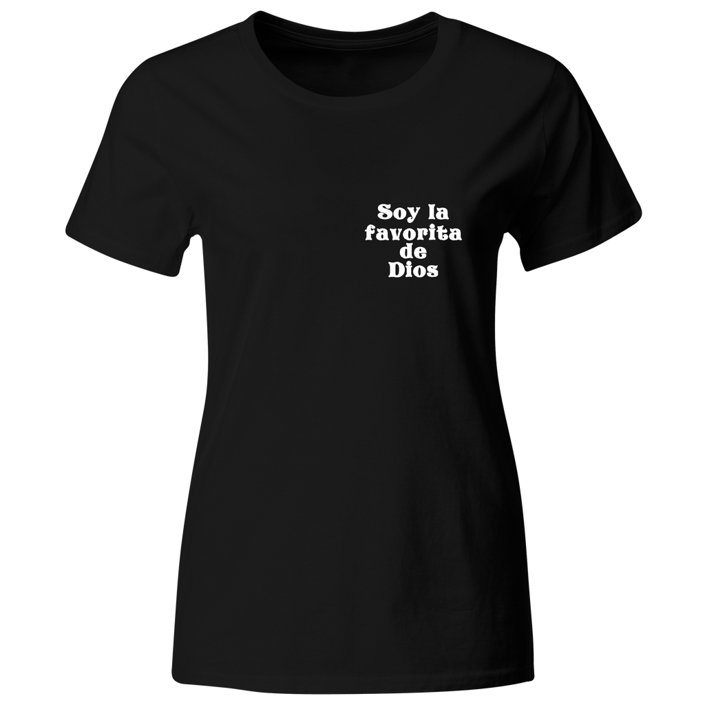 Playera Bordada Lc74. Frase soy la favorita de Dios