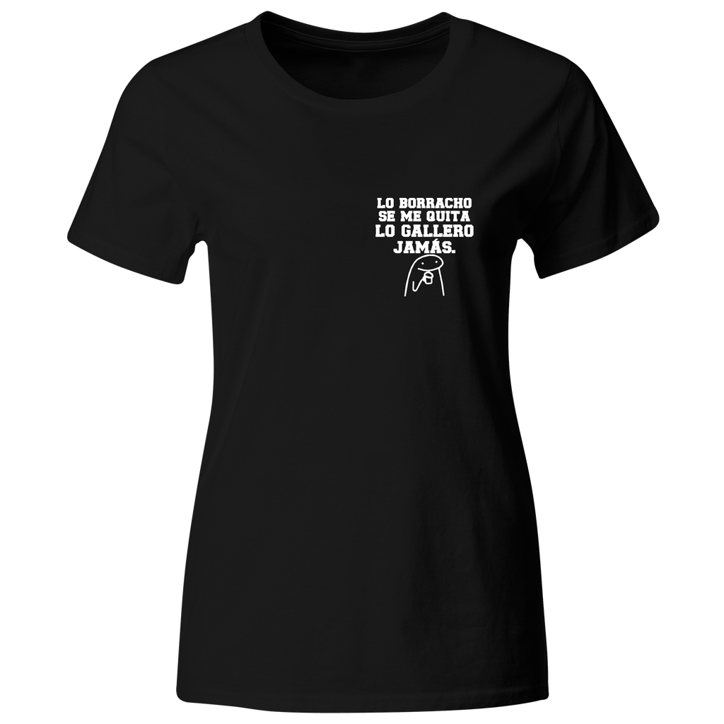 Playera Bordada Lc76. Frase meme borracho gallero