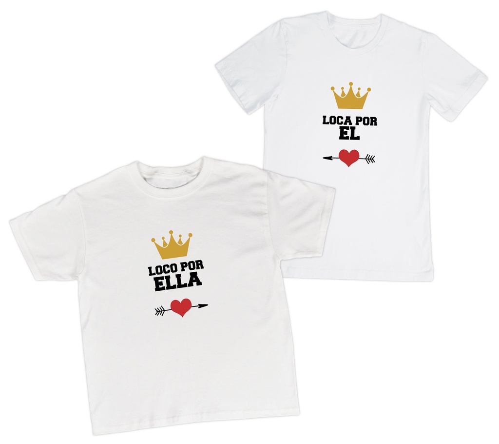 Playeras parejas:  Loco por ella - Loco por él. (2/2)
